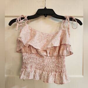 Leyden ruffled smocked top. Size Small. Nwt